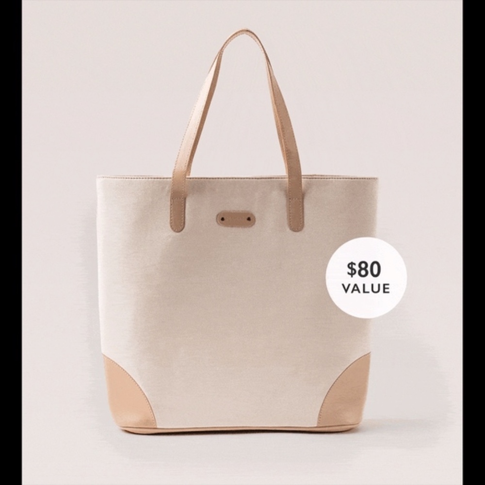 NWT October Jaipur Ivory Tote - Picture 2 of 6